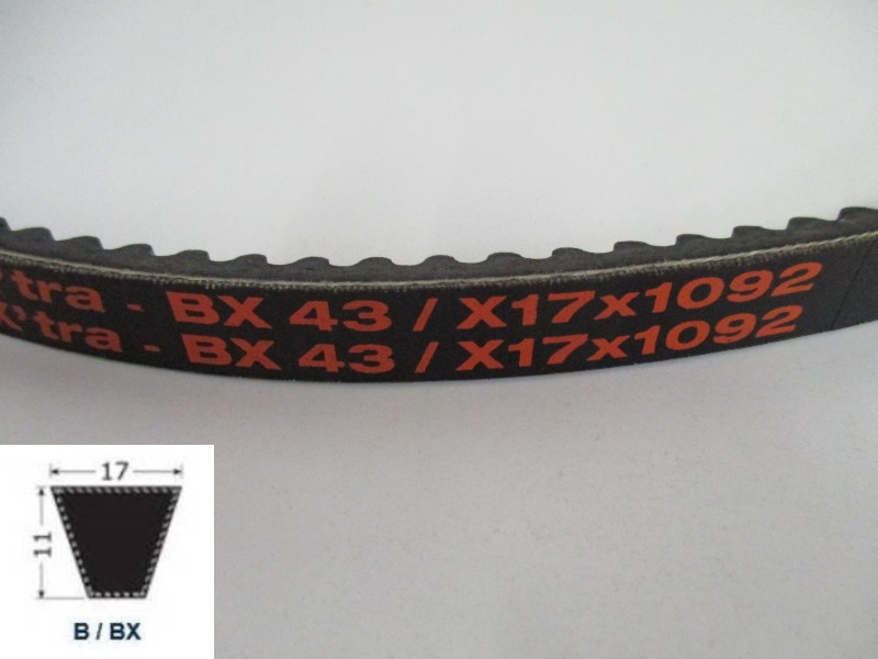 34120043, Moulded cogged V-Belt BX 43
